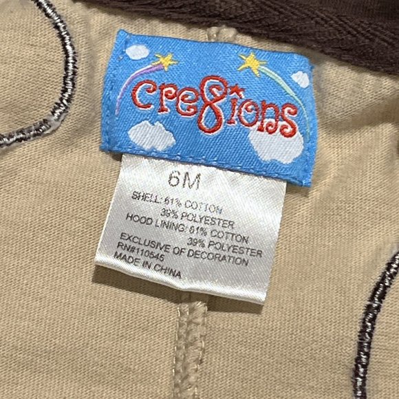 CRE8IONS COW Costume Hooded 6 Months One-sie Hook Halloween - Picture 5 of 10